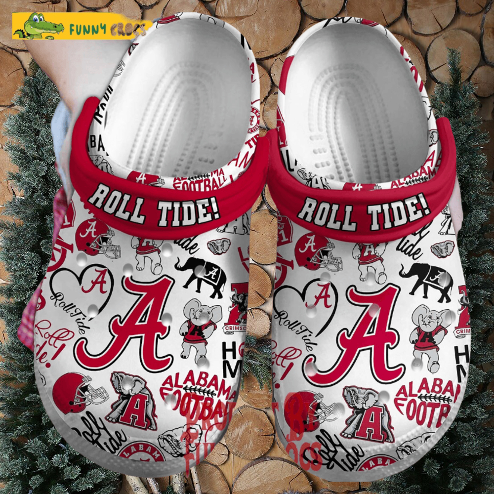 ALabama Crimson Roll Tide Football Crocs For Adults