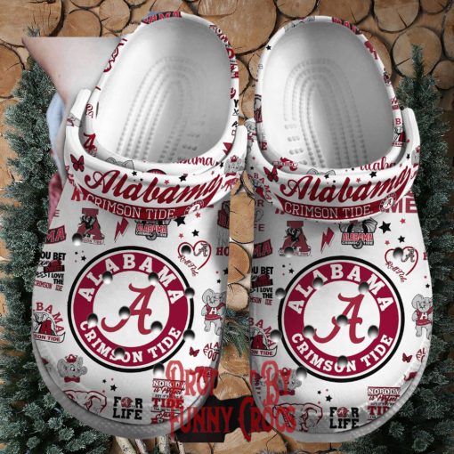 ALabama Crimson Roll Tide For Life Crocs Shoes