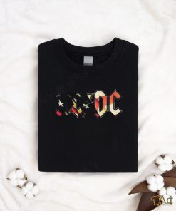 Ac Dc 4th of july collection acDc logo starry rocker stars and stripes usa flag shirt