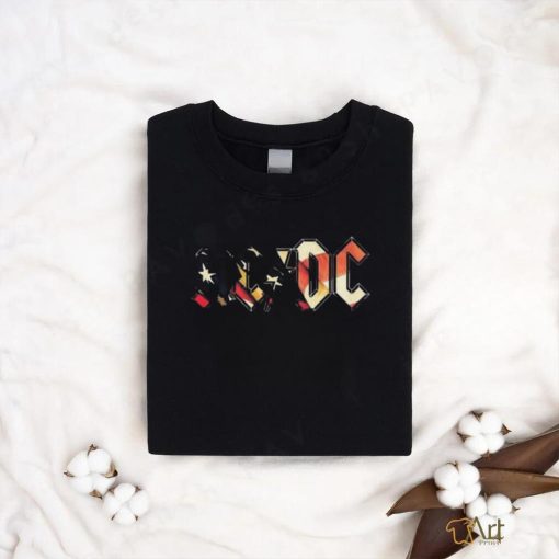 Ac Dc 4th of july collection acDc logo starry rocker stars and stripes usa flag shirt