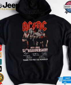 Acdc 52 Years Anniversary 1973 2025 Thank You For The Memories Gift For Fan T Shirt