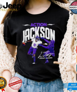 Action Lamar Jackson Baltimore Ravens signature shirt