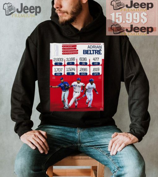 Adrian Beltré 2,933 games 3166 H 636 2B 477 Hr T Shirt