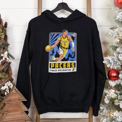 Adult indiana pacers tyrese haliburton player card shirt