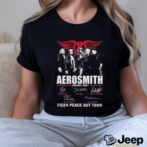 Aerosmith Farewell Tour 2024 PEACE OUT Tour Signatures shirt