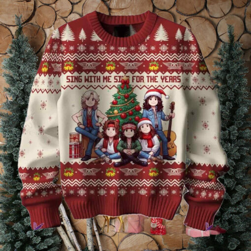 Aerosmith Sing With Me Sing For The Year Chirstmas Gifts 2024 Xmas For Family And Friends Ugly Sweater