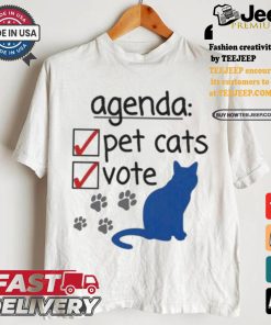 Agenda Vote & Pet Cats Kamala Harris For President Vote Blue Childless Cat Lady 2024 T shirt