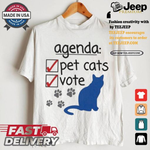 Agenda Vote & Pet Cats Kamala Harris For President Vote Blue Childless Cat Lady 2024 T shirt