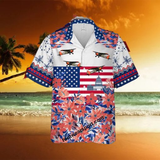 Aircraft U 6 Beaver (DHC 2 Beaver) U6 DHC2 Capitol, Liberty Independece Day Hawaiian Shirt Short Sleeve For Summer