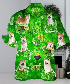 Akita Happy St.patrick 3D Hawaiian Shirt Dog Aloha Shirt For Men Women Beach