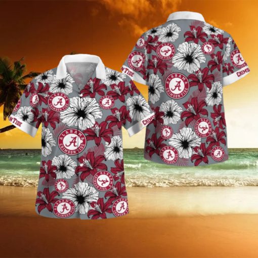 Alabama Crimson Tide Flower 3D Hawaiian Shirt All Over Printed Beach Shirt