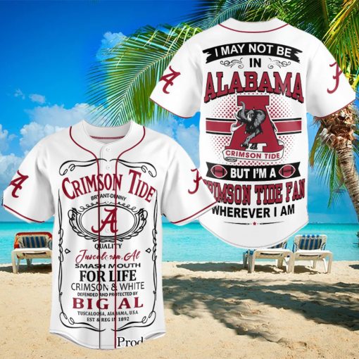 Alabama Crimson Tide Football Classic Full Printed Baseball Jersey