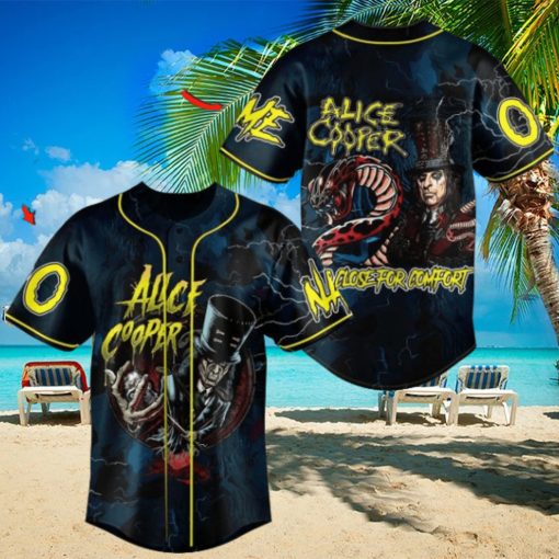 Alice Cooper Too Close For Comfort Custom Baseball Jersey