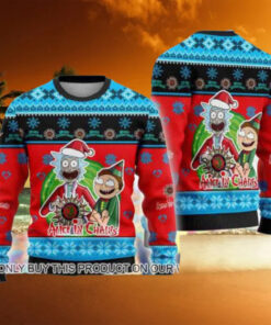 Alice In Chains With Rick And Morty Happy Xmas 2024 Ugly Christmas Sweater