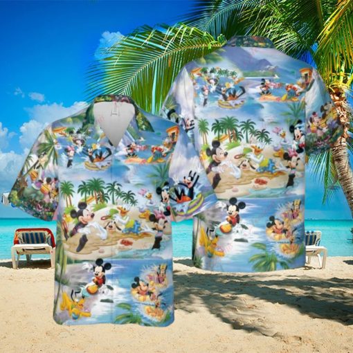 Aloha Disney Hawaiian Shirt, Tropical Mouse Beach And Palm Tree Gift