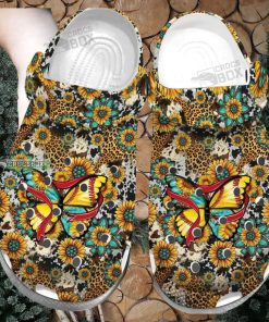 Amazing Butterfly Softball Leopards Art Crocs