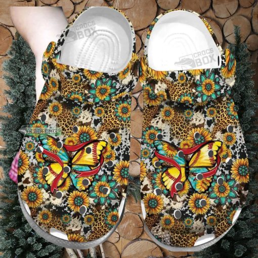 Amazing Butterfly Softball Leopards Art Crocs