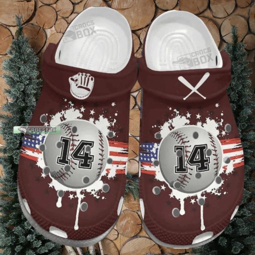 America Flag Vector Custom Crocs – 14Th Outdoor Baseball Crocs