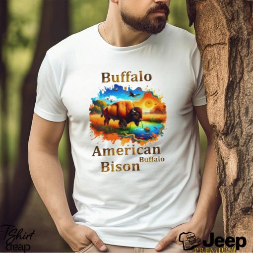 American Buffalo Bison Colorful shirt