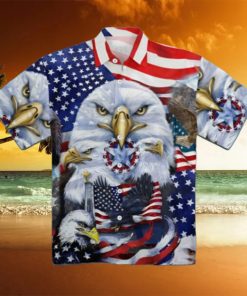 American Eagle US Flag Hawaiian Shirt