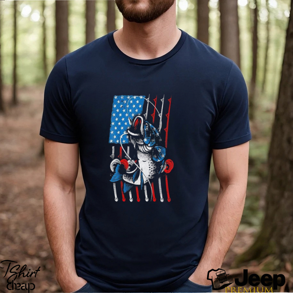 American Flag Cool Fishing Usa Fish Lover Shirt - teejeep