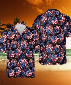 American Flag Rose Hawaiian Shirt
