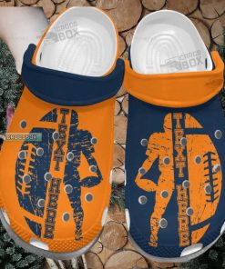 American Football Orange And Navy Crocs Shoes Football Footwear