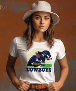 Angry Stitch character player Dallas Cowboys football logo shirt