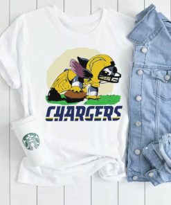 Angry Stitch character player Los Angeles Chargers football logo shirt