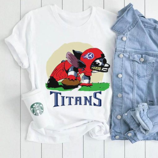 Angry Stitch character player Tennessee Titans football logo shirt