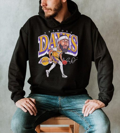 Anthony Davis professional basketball player for the Los Angeles Lakers signature cartoon shirt