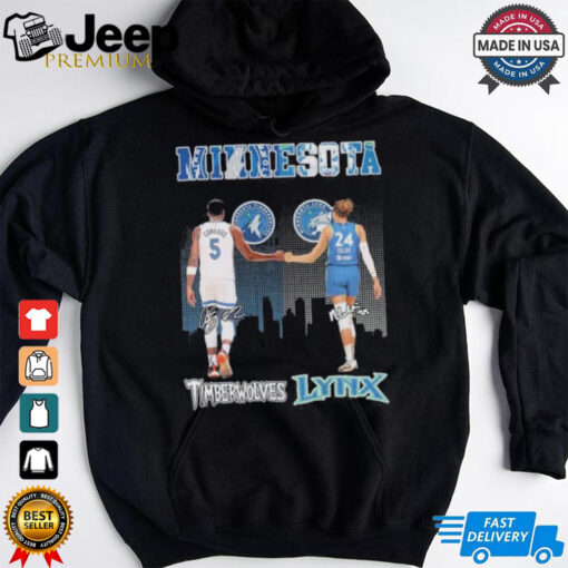 Anthony Edwards Minnesota Timberwolves X Napheesa Collier Minnesota Lynx Signatures Shirt