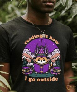 Reading Is How I Go Outside Magical Journey Cat Shirt