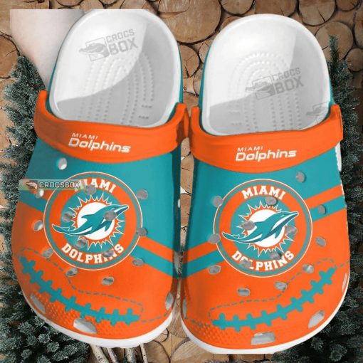 Aqua And Orange Pride Crocs Dolphins Retro Crocs Shoes