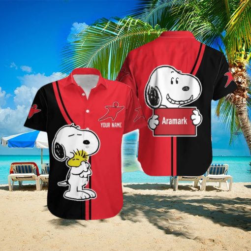 Aramark Logo Brand Snoopy Hawaiian Shirt Gift Summer