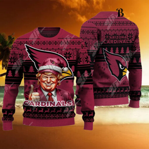 Arizona Cardinals Christmas Donald Trump Knitted Sweater