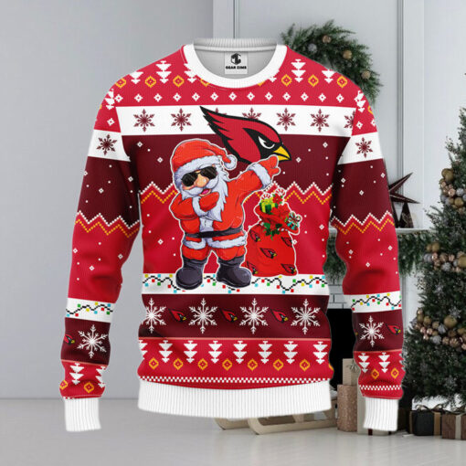 Arizona Cardinals Dabbing Santa Claus Ugly Christmas Sweater