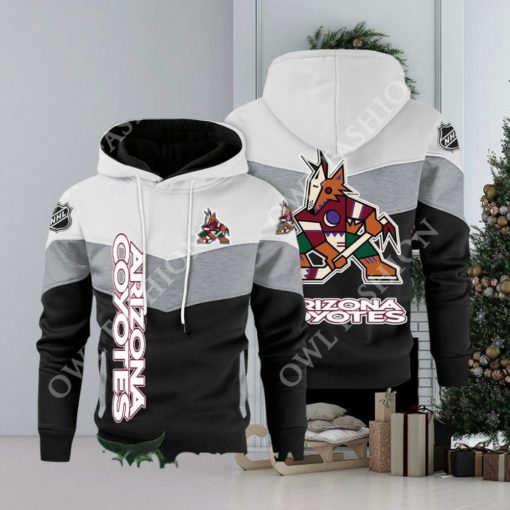 Arizona Coyotes NHL Hockey Black White Printed Hoodie