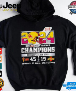 Arizona State Sun Devils 2024 Big 12 Conference Champions Beat Iowa State shirt featuring a bold design with the Arizona State logo and 