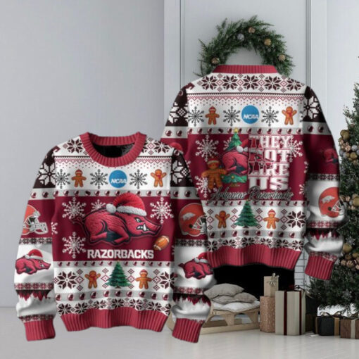 Arkansas Razorbacks Football They Not Like Us Christmas Ugly Sweater