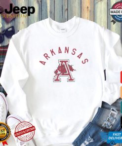 Arkansas Razorbacks Grey Vintage Arch Mascot Short Sleeve Fashion T Shirt