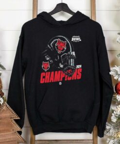 **Arkansas State Red Wolves Football 68 Ventures Bowl Champions 2024 T-Shirt** featuring the Red Wolves’ helmet logo and a commemorative design for their 2024 68 Ventures Bowl victory, celebrating their success in the NCAAF Bowl Games.