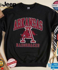 Arkansas razorbacks black classic oversized logo short sleeve fashion t shirt