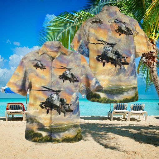 Army Boeing Ah 64 Apache Hawaiian Shirt Cheap