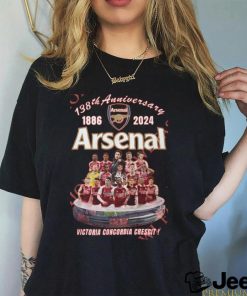 Arsenal 1886 2024 138th anniversary victoria concordia crescit Mikel Arteta Legend t shirt