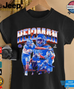 Ashton Jeanty Heisman Boise State Broncos graphic shirt featuring bold graphics celebrating Ashton Jeanty's Heisman-worthy performance, combined with the Boise State Broncos logo and team colors.