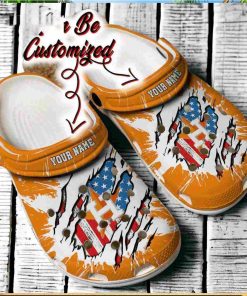 Astros Personalized HAstros Baseball Ripped American Flag Clog Crocs