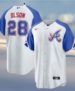 Atlanta Braves Nike Official Replica City Connect Jersey Mens Olson 28