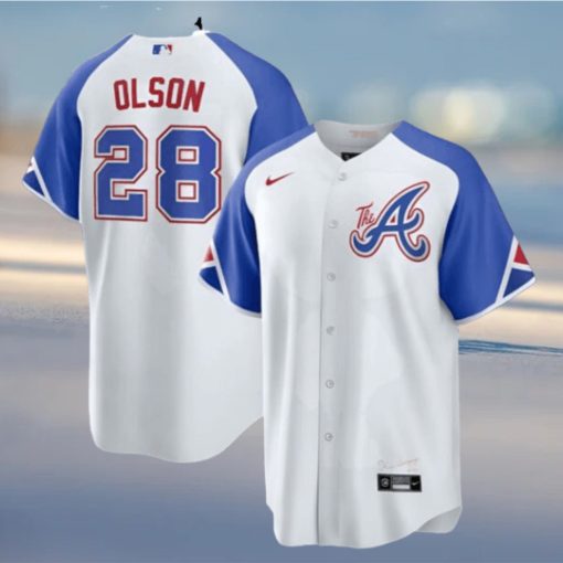 Atlanta Braves Nike Official Replica City Connect Jersey Mens Olson 28