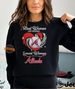 Atlanta Braves Real Women Love Baseball Smart Women Love The Atlanta Heart Diamonds Shirt